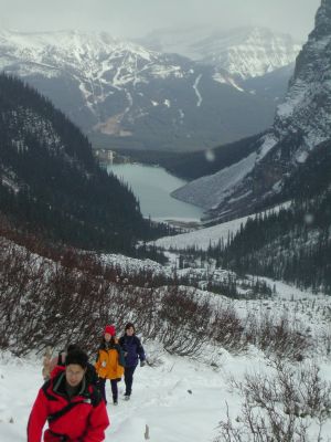 Hiking above Lake Louise