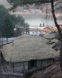 Thatched rooves of Musil Folk Village