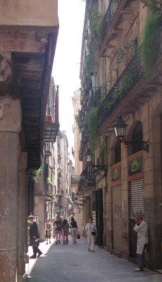Narrow street in Barcelona