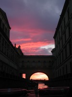 St. Petersburg channel at sunset