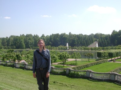 Bryan in front of Marly Pond and Golden Hill Cascade