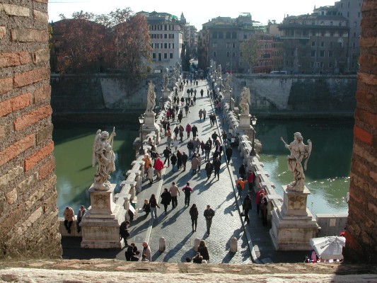Looking down on Ponte Sant'Angelo