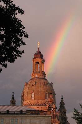 Frauenkirche with rainbow