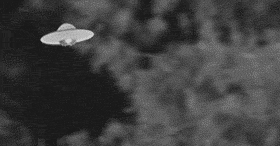 Dog catching UFO